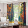 Autumn Forest Print Extra Wide Grommet Curtains