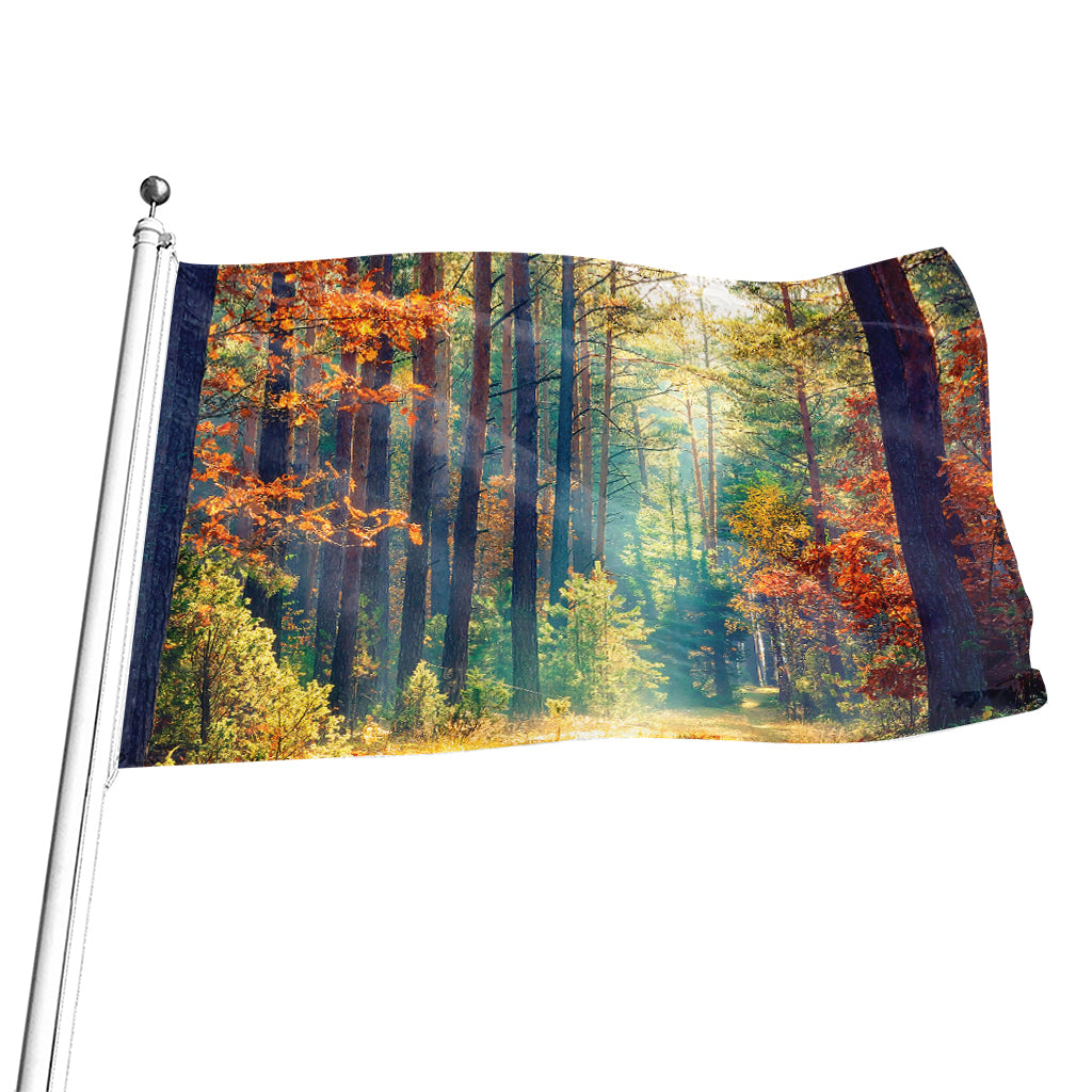 Autumn Forest Print Flag