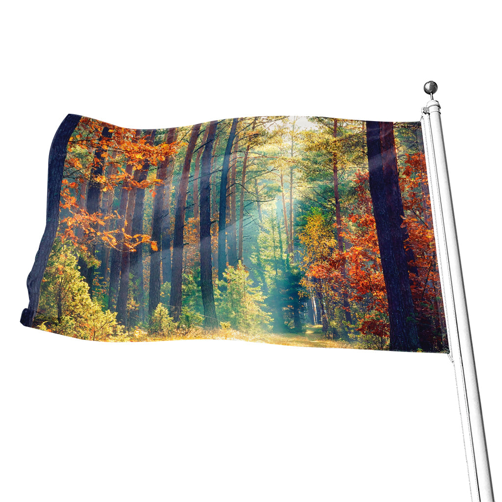 Autumn Forest Print Flag