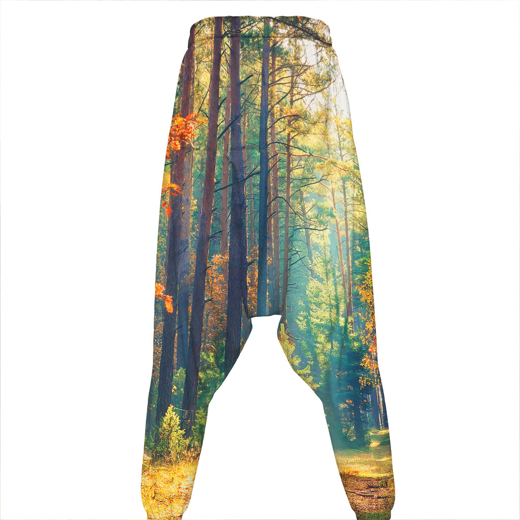 Autumn Forest Print Hammer Pants