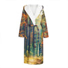 Autumn Forest Print Hooded Bathrobe