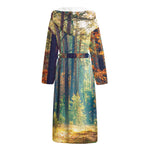 Autumn Forest Print Hooded Bathrobe