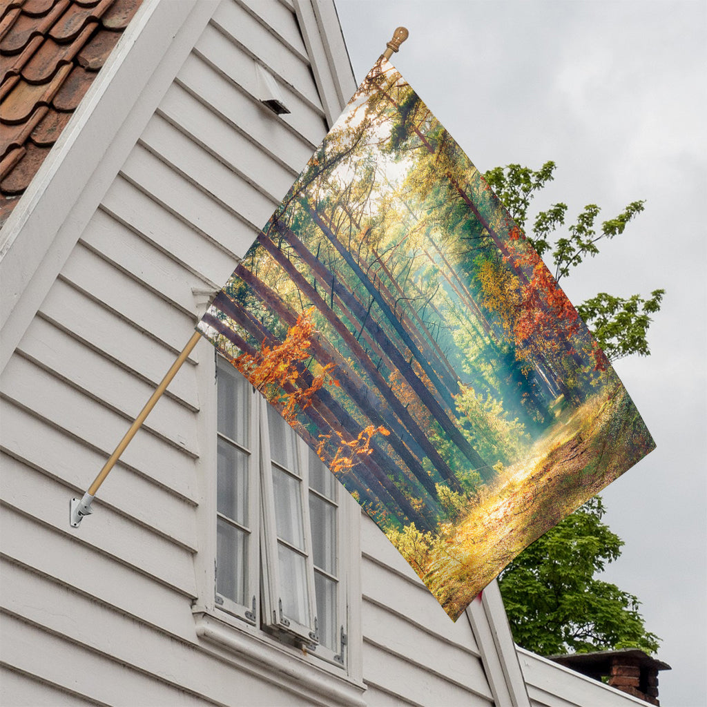 Autumn Forest Print House Flag