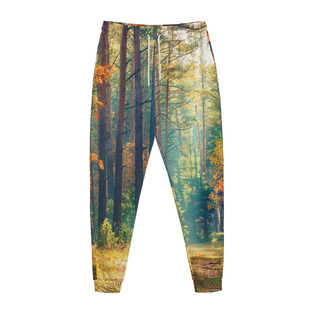 Autumn Forest Print Jogger Pants