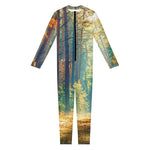 Autumn Forest Print Jumpsuit