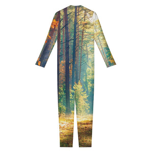 Autumn Forest Print Jumpsuit