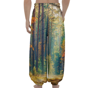 Autumn Forest Print Lantern Pants