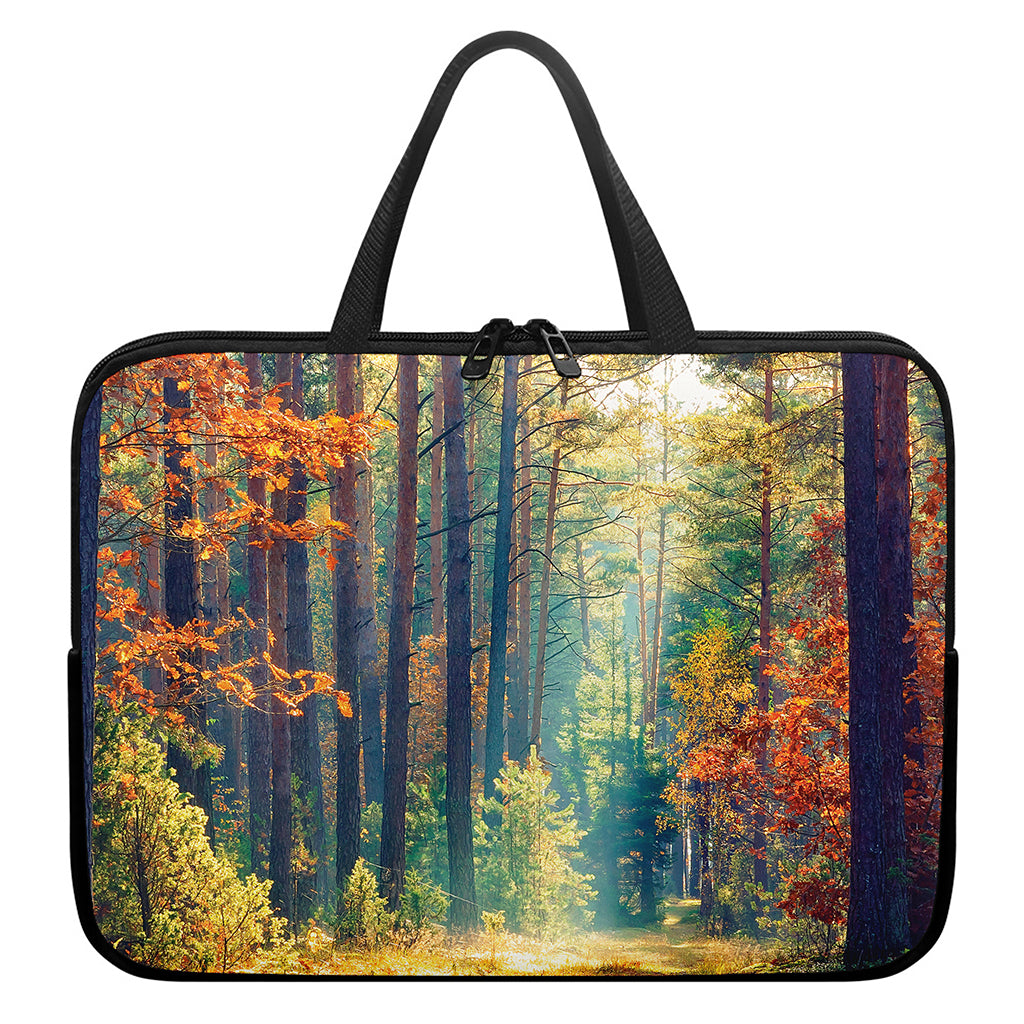 Autumn Forest Print Laptop Sleeve With Handle