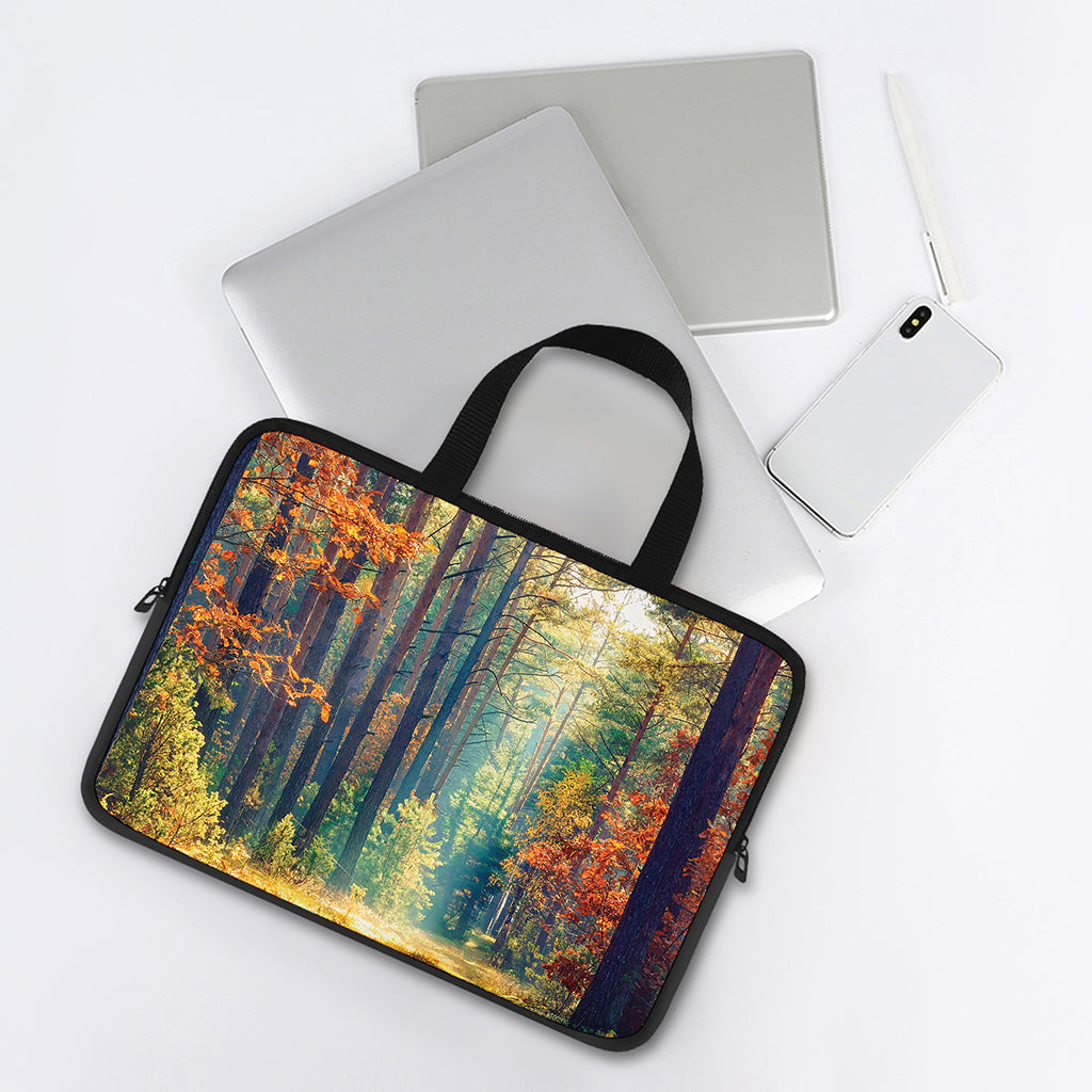 Autumn Forest Print Laptop Sleeve With Handle