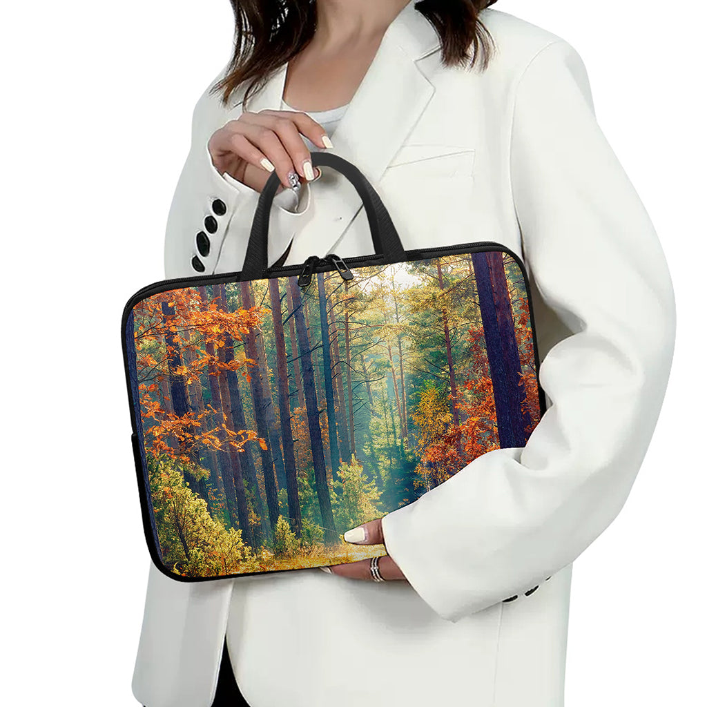 Autumn Forest Print Laptop Sleeve With Handle
