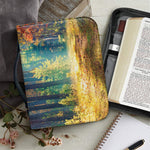 Autumn Forest Print Leather Bible Cover