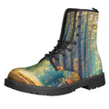 Autumn Forest Print Lace-Up Boots