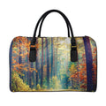 Autumn Forest Print Leather Duffel Bag