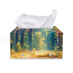 Autumn Forest Print Leather Tissue Box Cover