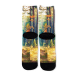 Autumn Forest Print Long Socks