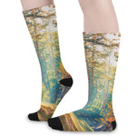Autumn Forest Print Long Socks