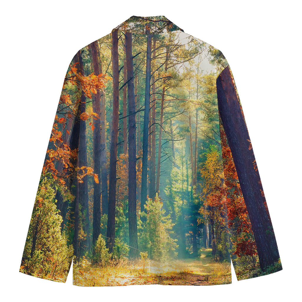 Autumn Forest Print Men's Blazer