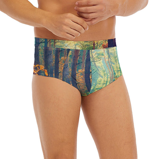 Autumn Forest Print Men's Briefs