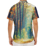 Autumn Forest Print Men's Deep V-Neck Shirt