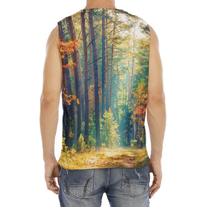 Autumn Forest Print Men's Fitness Tank Top