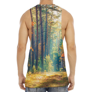 Autumn Forest Print Men's Muscle Tank Top