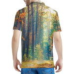 Autumn Forest Print Men's Polo Shirt