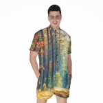 Autumn Forest Print Men's Rompers