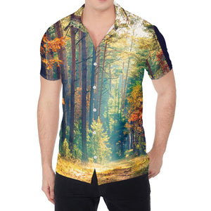 Autumn Forest Print Men's Shirt