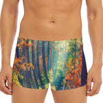 Autumn Forest Print Men's Short Boxer Briefs