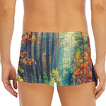 Autumn Forest Print Men's Short Boxer Briefs
