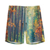 Autumn Forest Print Men's Sports Shorts