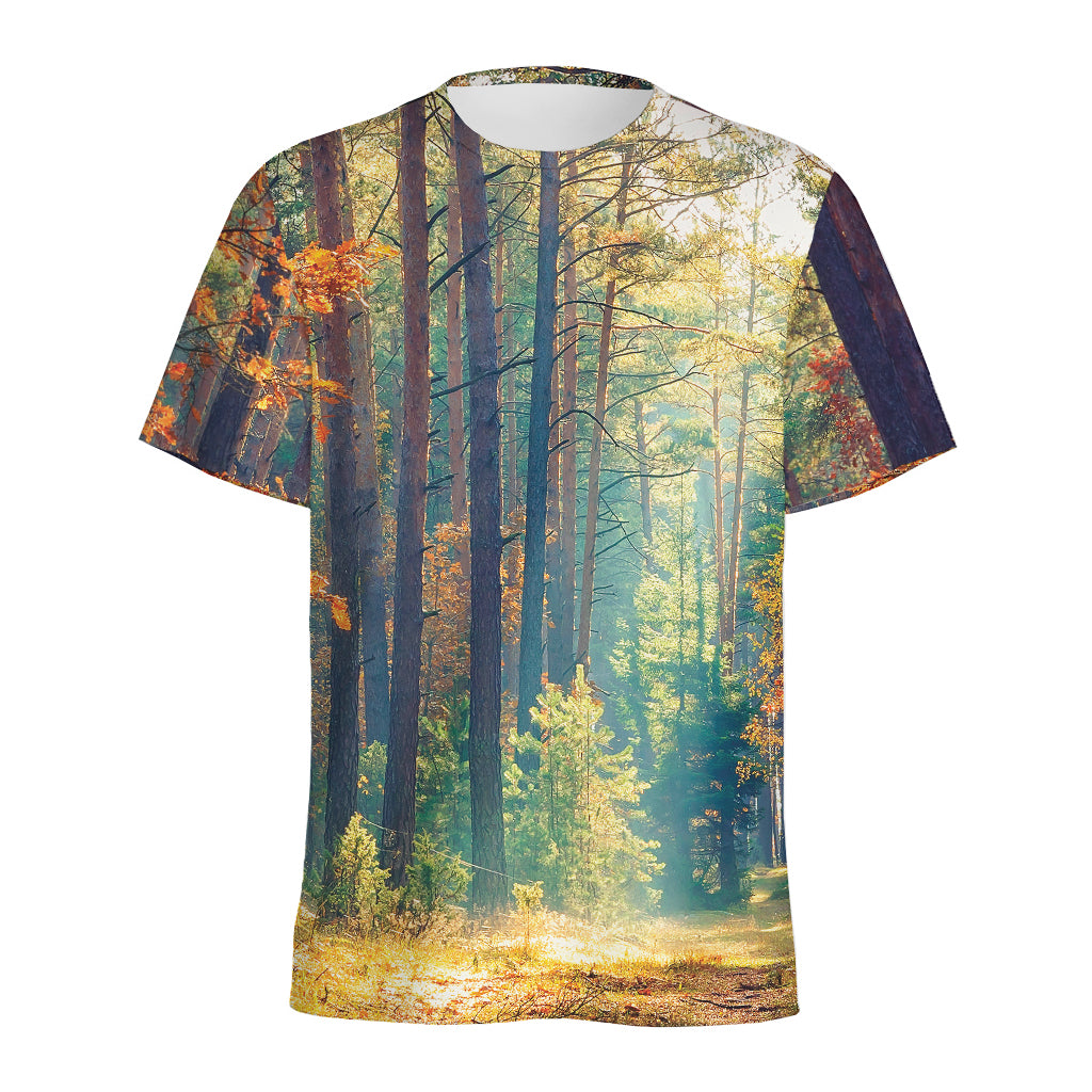 Autumn Forest Print Men's Sports T-Shirt