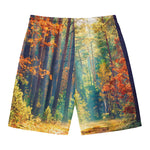 Autumn Forest Print Men's Swim Trunks