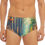 Autumn Forest Print Men's Triangle Swim Briefs