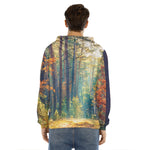 Autumn Forest Print Men's Velvet Pullover Hoodie