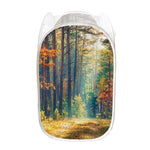 Autumn Forest Print Mesh Laundry Hamper