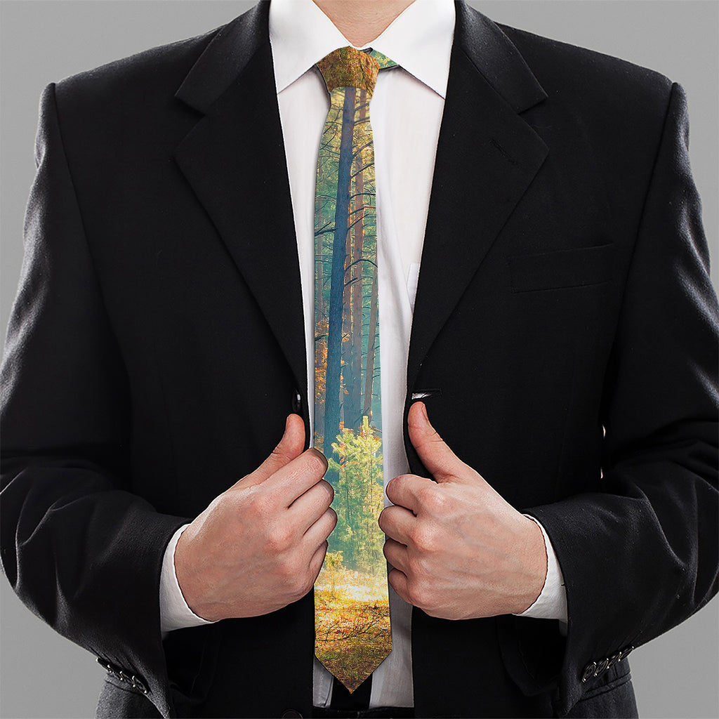 Autumn Forest Print Necktie