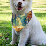 Autumn Forest Print Over The Collar Dog Bandana