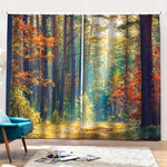 Autumn Forest Print Pencil Pleat Curtains