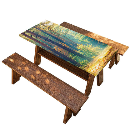 Autumn Forest Print Picnic Table Cover