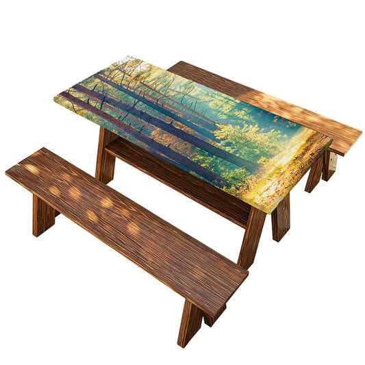 Autumn Forest Print Picnic Table Cover