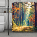 Autumn Forest Print Polyester Shower Curtain