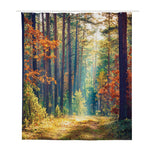 Autumn Forest Print Polyester Shower Curtain
