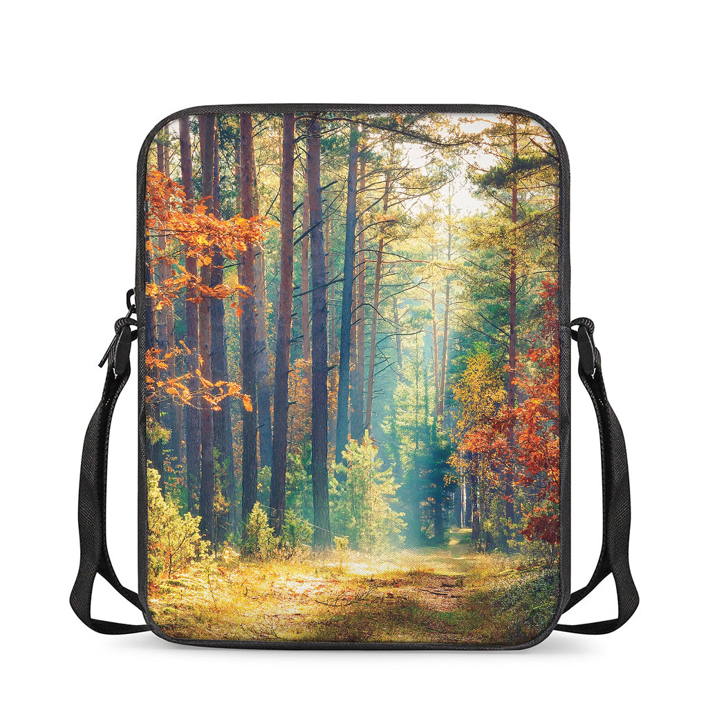 Autumn Forest Print Rectangular Crossbody Bag