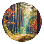 Autumn Forest Print Round Blanket
