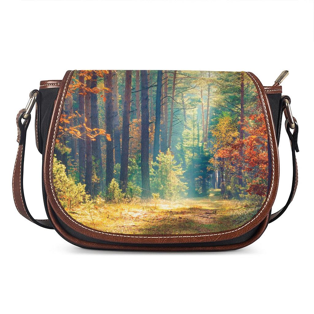 Autumn Forest Print Saddle Bag