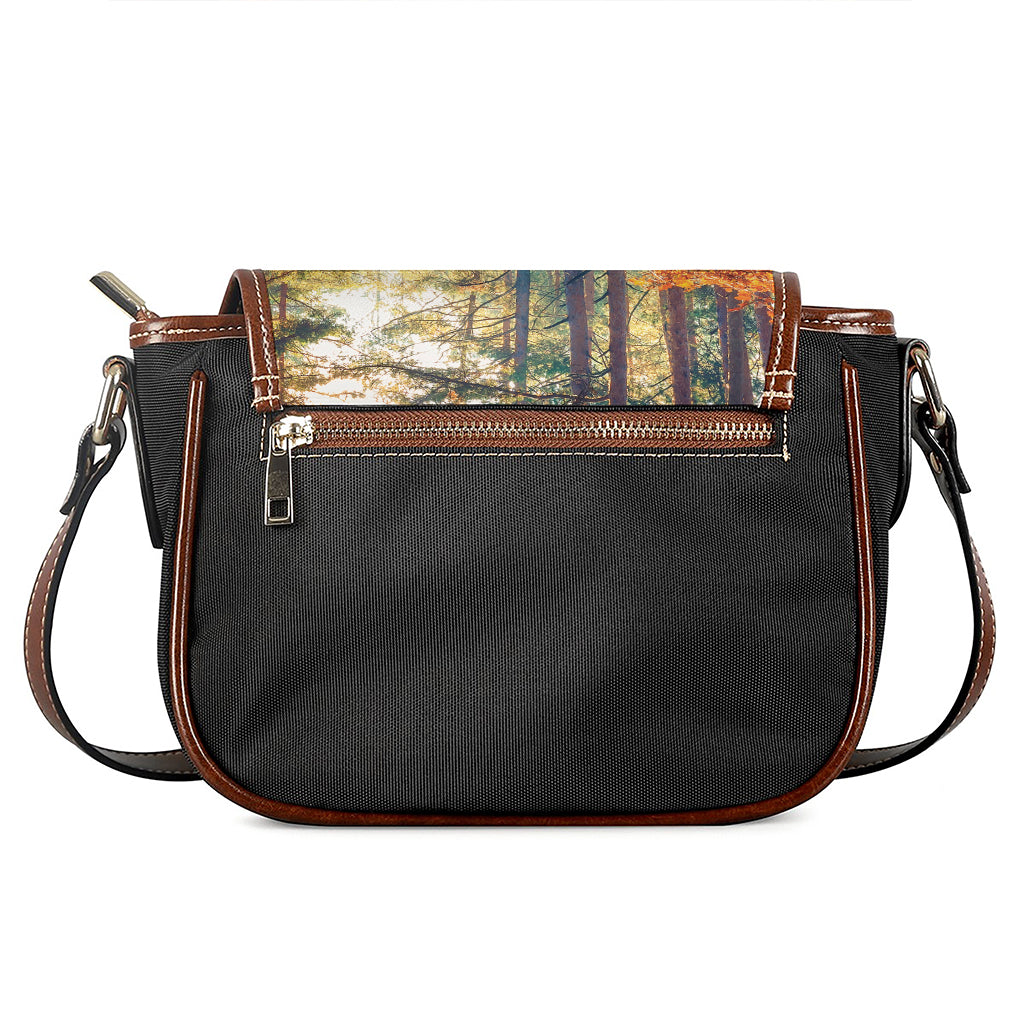 Autumn Forest Print Saddle Bag