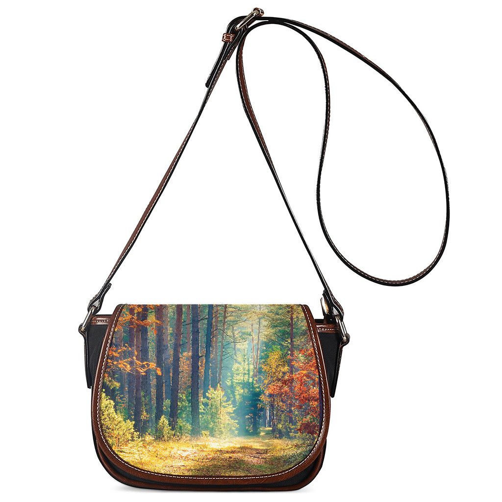 Autumn Forest Print Saddle Bag