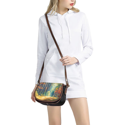 Autumn Forest Print Saddle Bag