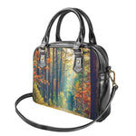 Autumn Forest Print Shoulder Handbag